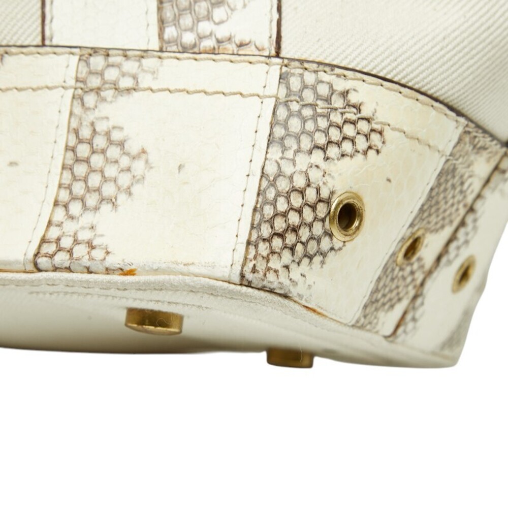 Dior logo handbag tote bag white Ivory leather - Picture 6 of 9